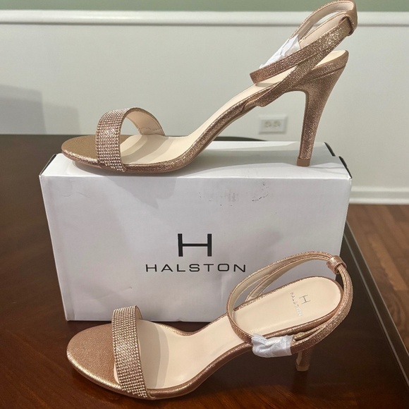 NIB – H by Halston Ankle Strap Heels – Size 11 – Rose Gold - Picture 2 of 7